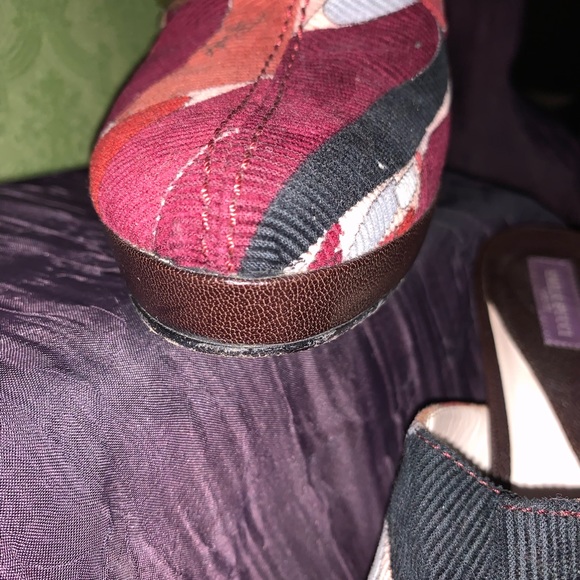 “DONATED” Emilio Pucci, Corduroy w/ Brass Buckle, Platform Heeled Mules, S 40 - Picture 9 of 10